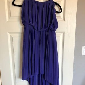 BCBGeneration Purple High Low Strapless Dress